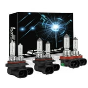 IHNZCB 9005 9006 H11 Standard Halogen Replacement Headlight Bulb High Low Beam and Fog Replacement Bulbs 6x