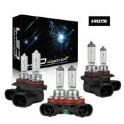IHNZCB 9005 9006 High Performance Halogen Headlight Bulb High Beam Low Beam and Fog Replacement Bulb 3400K White 6pcs
