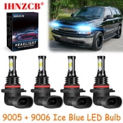 IHNZCB 9005+9006 for Chevy Tahoe 2000-2006 Ice Blue Led Headlights Bulb High Low Beam,HKL,Y17