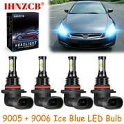 IHNZCB 9005+9006 for Honda Accord Coupe Sedan 1995-2007 Ice Blue Led Headlights Bulb High Low Beam,HKL,Y29
