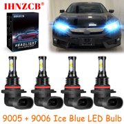 IHNZCB 9005+9006 for Honda Civic Sedan 4dr 2006-2011 Ice Blue Led Headlights Bulb High Low Beam,HKL,Y34