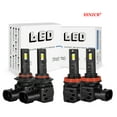 thumbnail image 1 of IHNZCB 9005 H11 LED Headlight Bulbs Combo Kit, 500% Times Brighter, 6000K White,Pack of 4, 1 of 16