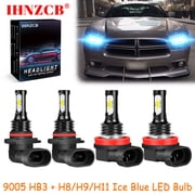 IHNZCB 9005+H8/H9/H11 for Dodge Charger 2011-2014 Ice Blue Led Headlights Bulb High/Low Beam,HKL,Y05