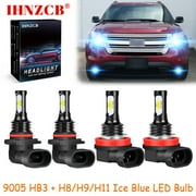 IHNZCB 9005+H8/H9/H11 for Ford Explorer 2011-2015 Ice Blue Led Headlights Bulb Fog Light,HKL,Y07