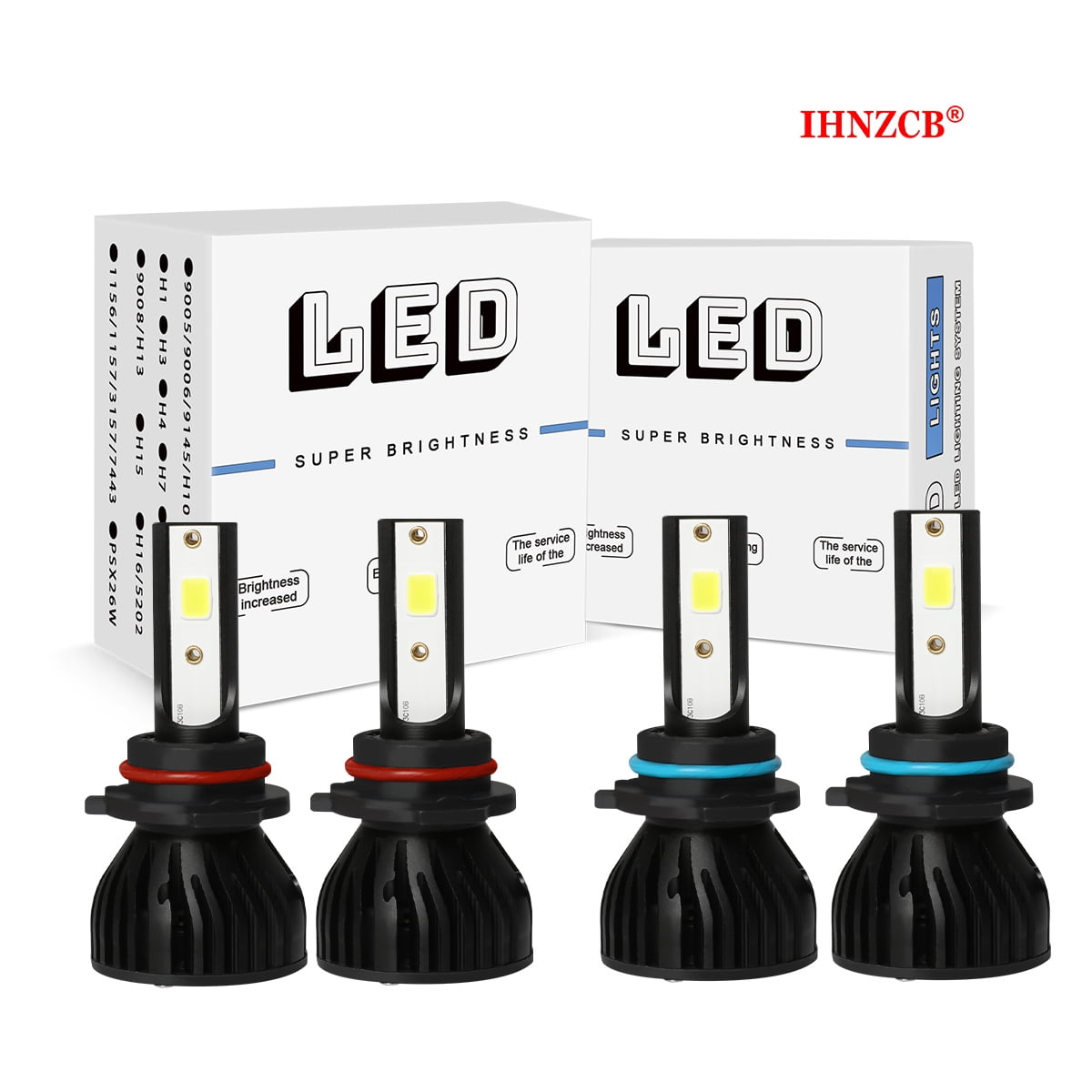 IHNZCB 9005/HB3 9006/HB4 LED Headlight Bulbs Conversion Kit High Low ...