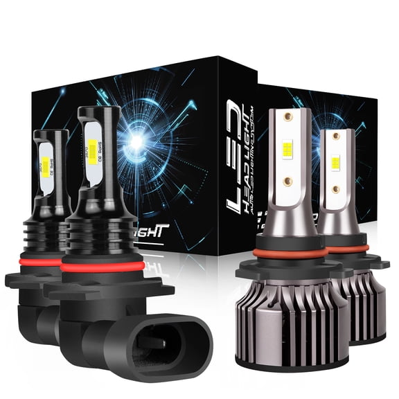 IHNZCB 9005/HB3 High Beam 9006/HB4 Low Light LED Headlight Bulbs Conversion Kit 6000K White 4pcs