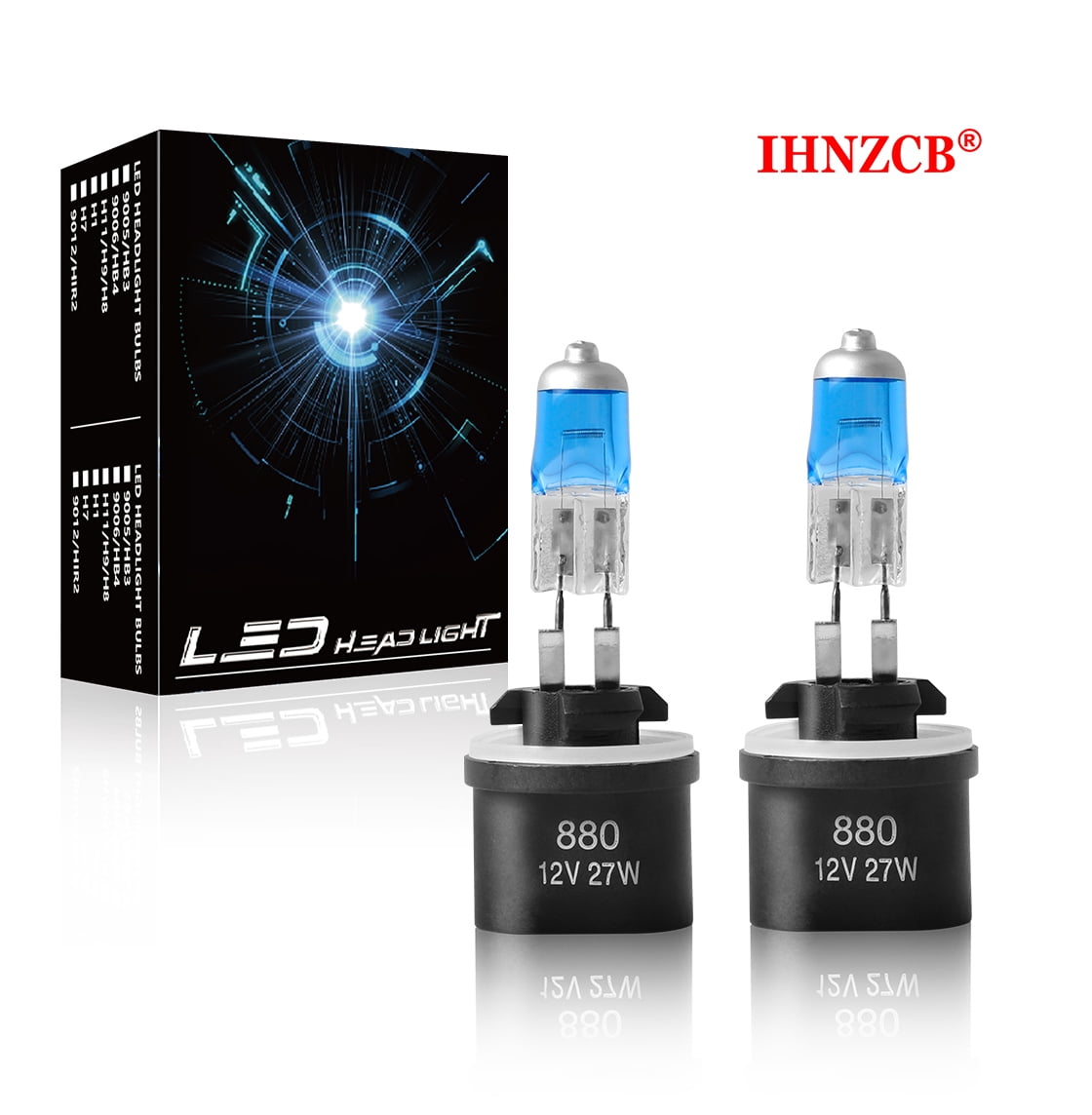 IHNZCB Automotive Lighting 880 Standard Halogen Replacement Headlight Bulb, 2 Pack, 4200 White