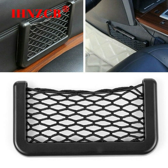 IHNZCB Car Vehicle Seat Side Interior Back Mesh Storage Net Bag Pocket Phone Holder US Stock Y06
