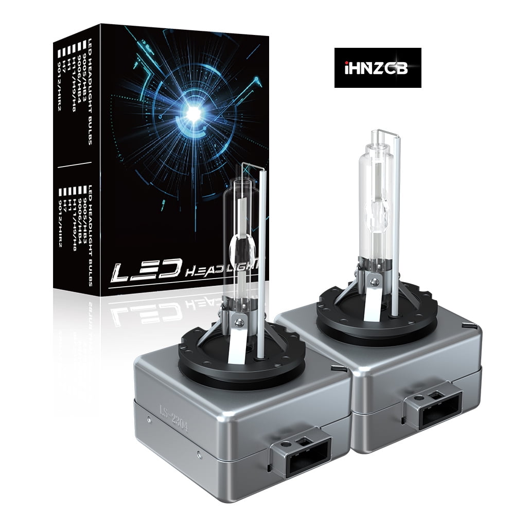 IHNZCB D3S HID Headlight Bulbs High Low Beam Xenon Replacement Bulb 8400Limens 6000K White