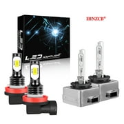IHNZCB For GMC Acadia 2013-2018 -4pc D3S H11 Xenon HID Headlight HIgh Low LED Fog Light Bulbs 6000K