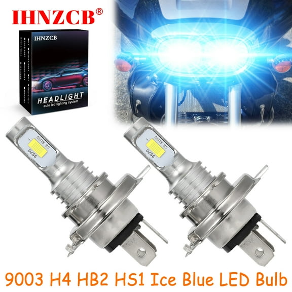 IHNZCB For Honda Valkyrie GL1500C/CD GL1500CF GL1500CT - 2X HS1 9003 H4 HB2 LED Headlights Bulb 55W Ice Blue YTL,Motorcycle Light,Y42