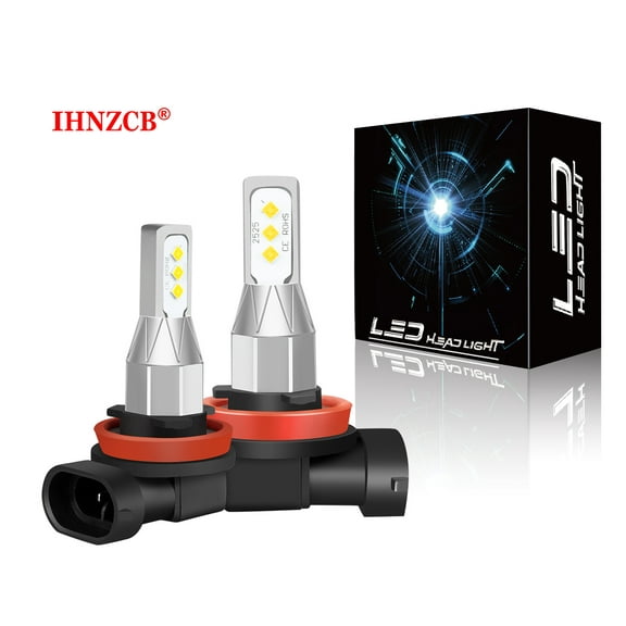 IHNZCB H11 LED Bulbs, Ultra-Bright LED Chips, 6000K Pure White Foglight, Easy Plug-N-Play Installation, IP68 Waterproof, Pack of 2