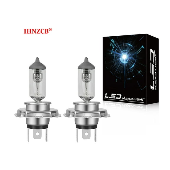 IHNZCB H4 Halogen Headlight Bulb High Beam Bulb 100% Quartz Ani-UV Glass 3400K White 2X
