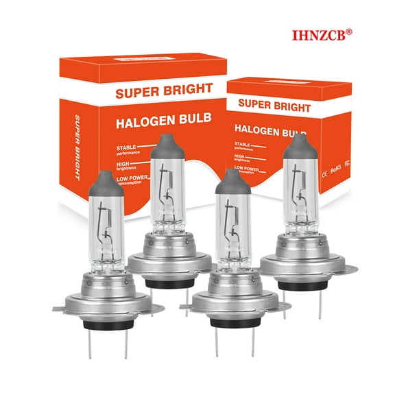 IHNZCB H7 + H7 Automotive Lighting Standard Halogen Replacement Headlight Bulb, 4 Pack, White