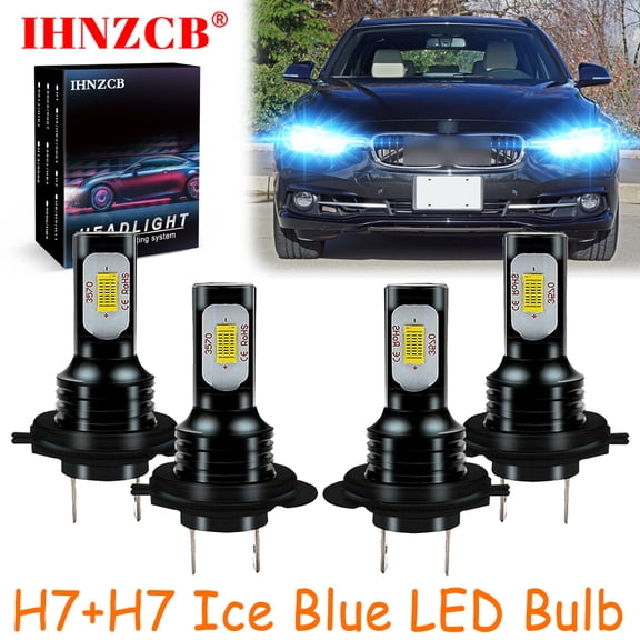 IHNZCB H7+H7 for Bmw 328i 2007-2016 Ice Blue Led Headlights Bulb High Low Beam,HKL,Y11