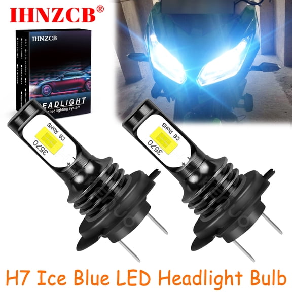 IHNZCB H7 for Kawasaki Ninja 300 650 Zx6r Ice Blue Led Headlights Bulb,HKL,Y09