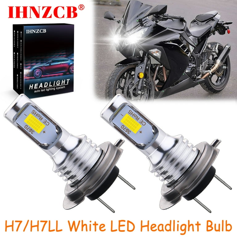IHNZCB H7 for Kawasaki Ninja 300 650 Zx6r White Led Headlight Bulb