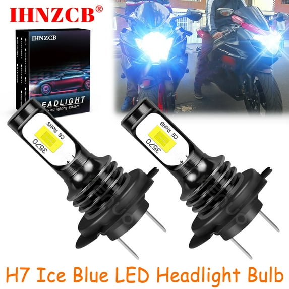 IHNZCB H7 for Kawasaki Ninja Zx6r Zx636c 2003-2006 Zx636e 2013-2014 Ice Blue Led Headlights Bulb,HKL,Y08