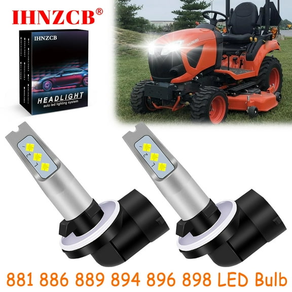 IHNZCB for Kubota Bx1850d Bx1880 Bx23s Bx2380 Bx2680 Bx1870-1 Bx2350d K7571-54340 Tractor / Lawn Mower LED Headlights Bulb High Low Beam 881 889 White,Y42