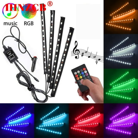 IHNZCB US RGB Led light strip for Cars Inside car Lighting interior Glow music control
