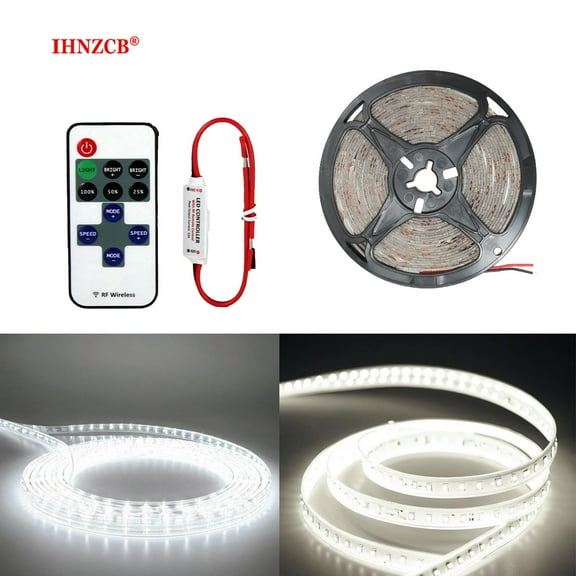 IHNZCB Waterproof Flexible LED Strip Light 16ft RF Wireless Remote Control System