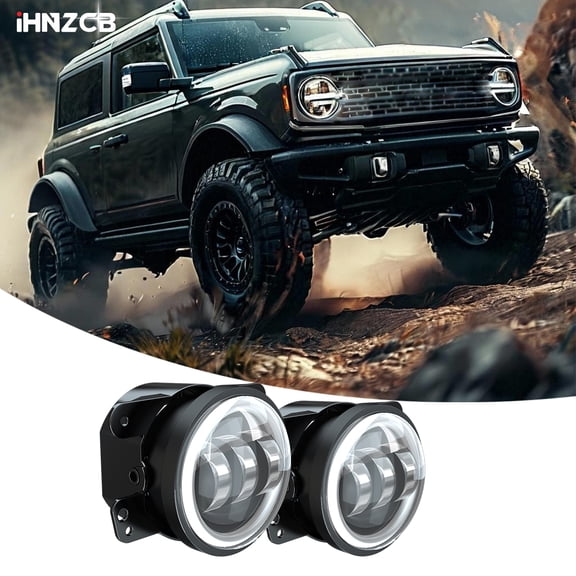IHNZCB Yellow White Fog Lights 4 Inch 50W Round Led Offroad Light 6000K