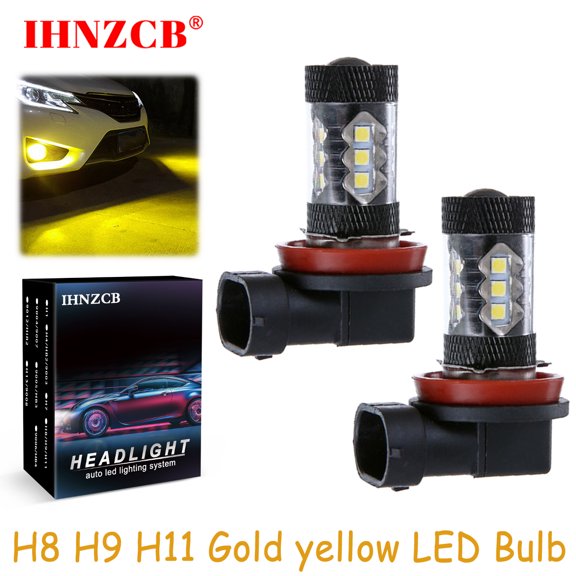 IHNZCB for Acura Tsx Ilx Tl Mdx Rdx Rl Golden Yellow H8 H11 H16 Led Fog Light Driving Drl Light Bulbs