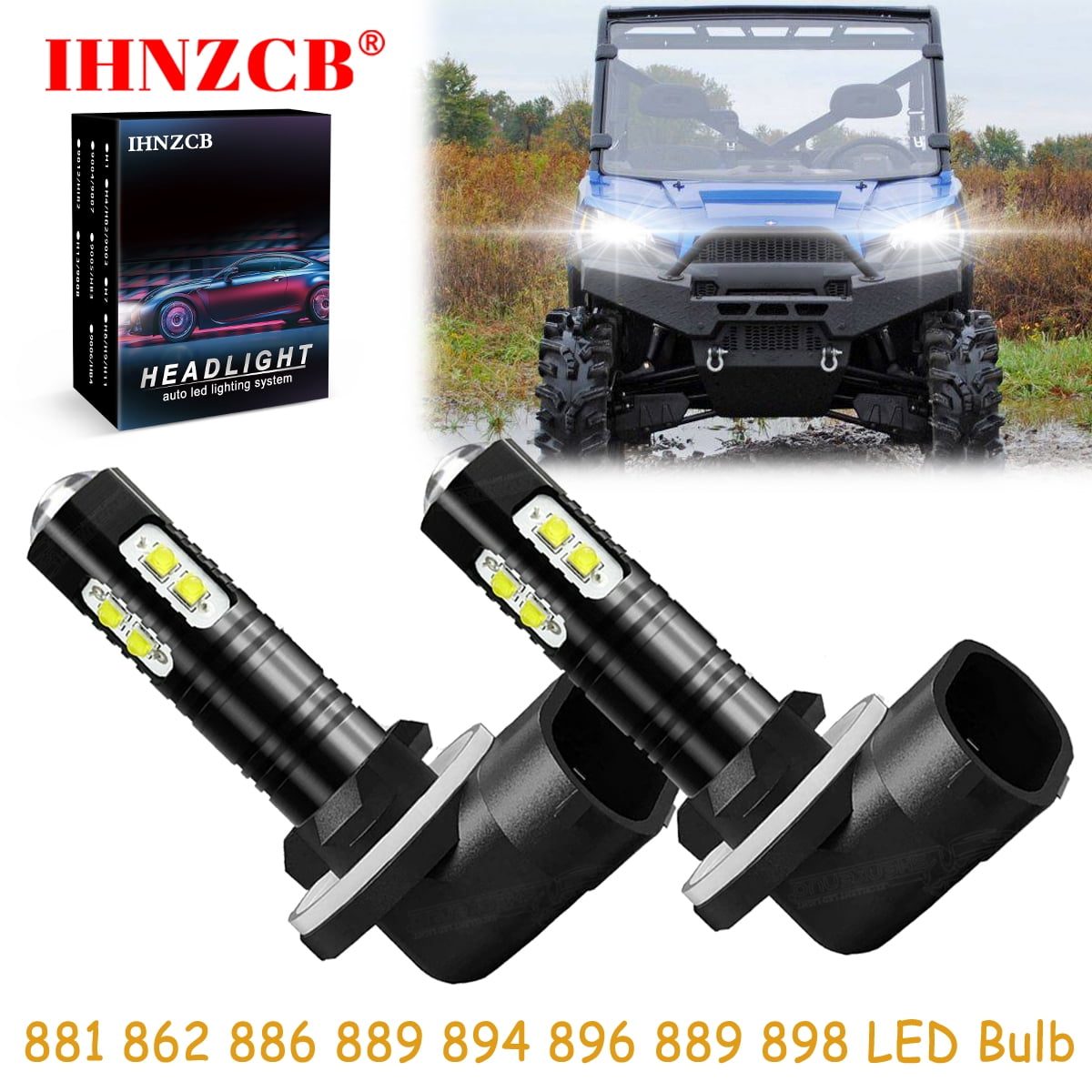 IHNZCB for Atv Polaris Ranger Xp 500 700 800 900 1000 2008-2018 100w ...