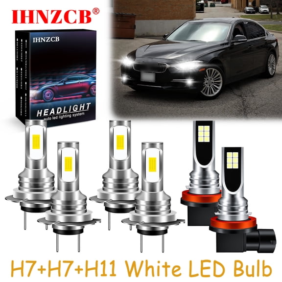 IHNZCB for BMW 328i 325xi 330xi 2002-2006 Combo LED Headlight Fog Light Bulbs Kit 6000K,H7+H7+H11,Y01