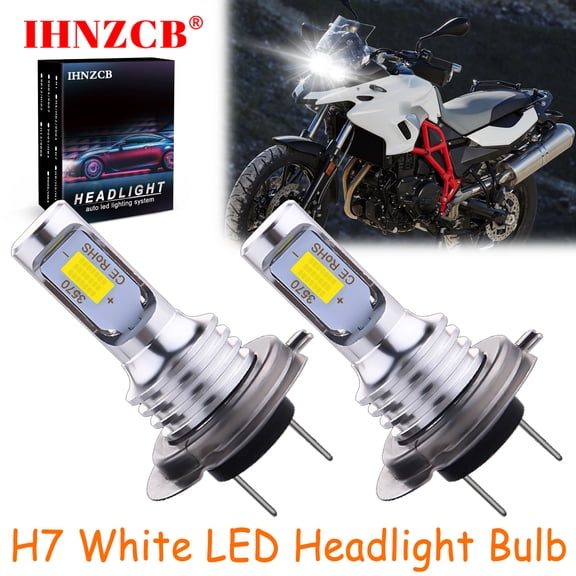 IHNZCB for BMW F650GS F700GS F800GS F800GT - 2X H7 LED Headlights Bulb 55W White YTB,Motorcycle Light,Y06