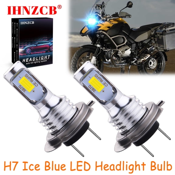 IHNZCB for BMW R1200GS 2004-2012 for BMW R1200GS Adventure 2006-2013 2X H7 LED Headlights Bulb 55W Ice Blue YTL,Motorcycle Light,Y12