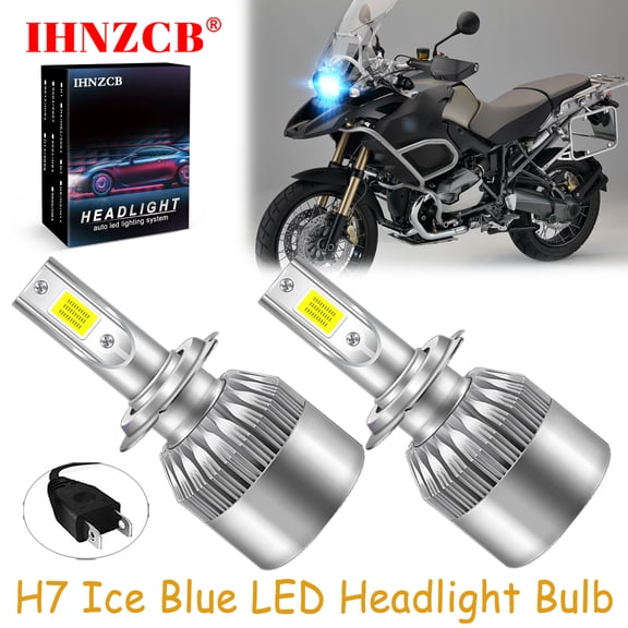 IHNZCB for Bmw R1200gs 2004-2015 Motorcycle Led Headlights Bulb,H7,Ice Blue,C6L,Y11