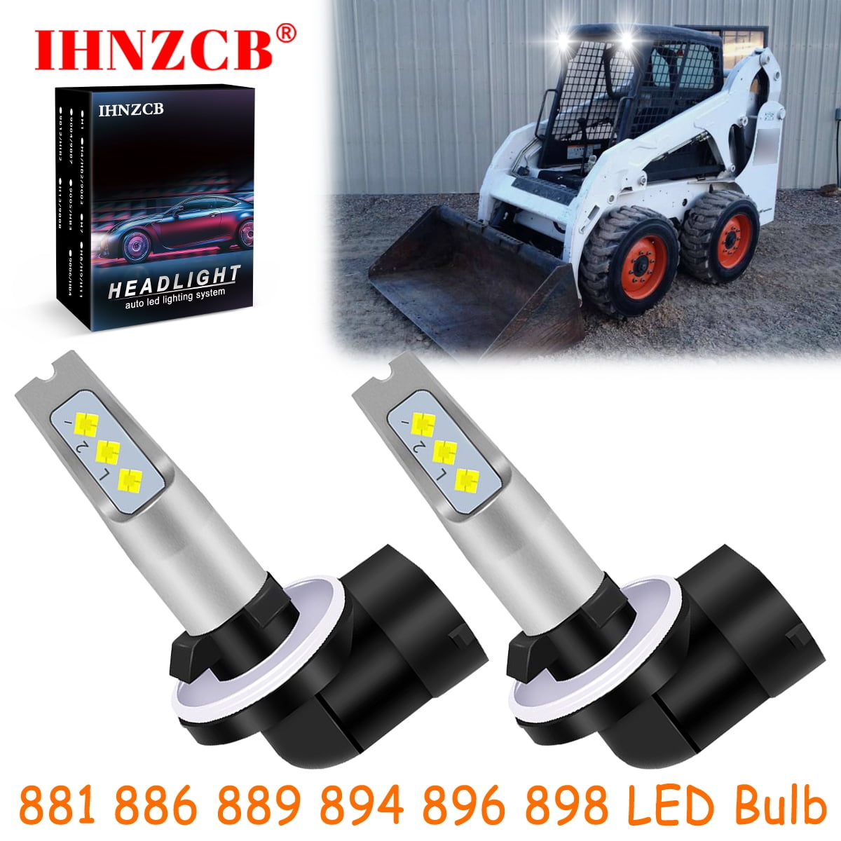 2x 6000K White LED fit MTD lawn tractor head light bulb BA15S