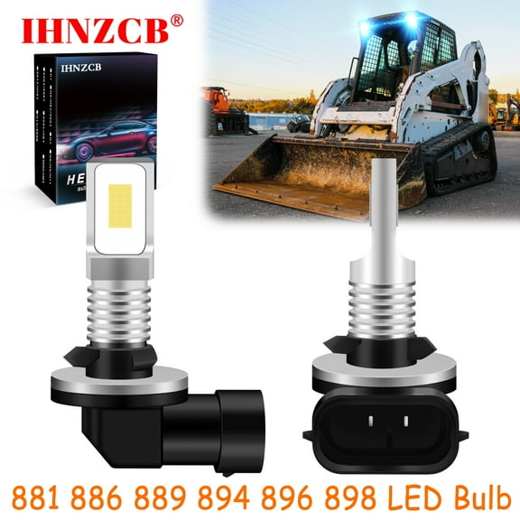 IHNZCB for Bobcat Skid Steer T180, T190, T200, T250 Tractor / Lawn Mower LED Headlights Bulb 881 886 889 894 896 898 Ice Blue,Y03