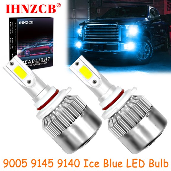 IHNZCB for Ford Explorer 2011-2015 LED Headlights Bulb High Low Beam,9005 HB3,Ice Blue,C6,Y09