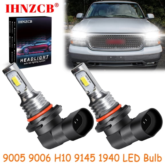IHNZCB for Gmc Yukon Xl 1500 Denali 2000-2006 White LED Headlights Bulb,9005 HB3 9006 HB4 9145 9140,YHB,Y08