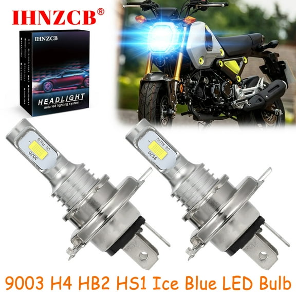 IHNZCB for Honda Grom 125 2014-2015 - 2X HS1 9003 H4 HB2 LED Headlights Bulb 55W Ice Blue YTL,Motorcycle Light,Y28