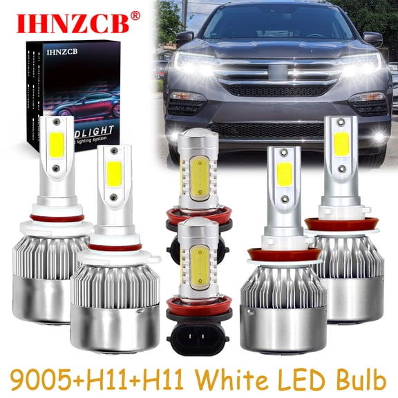 IHNZCB for Honda Pilot 2006-2018 Led Headlights Bulb High Low Beam Fog Light,9005+H11+H11,C6,Y06