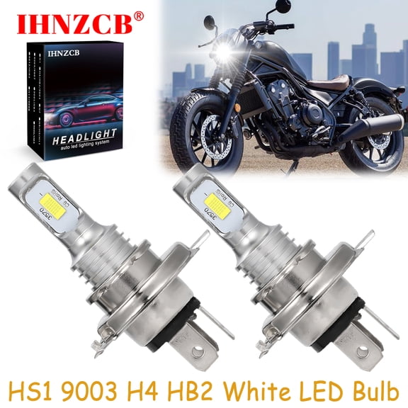 IHNZCB for Honda Rebel CMX250 CMX300 CMX450C CMX500 - 2X HS1 9003 H4 HB2 LED Headlights Bulb 50W White YTB,Motorcycle Light,Y38