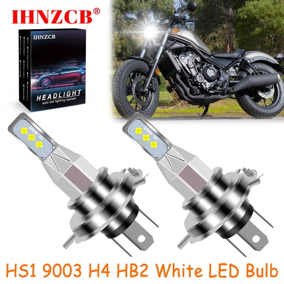 IHNZCB for Honda Rebel CMX300 CMX450C CMX500 2X HS1 9003 H4 HB2 LED Headlights Bulb 55W White LXB,Motorcycle Light,Y53
