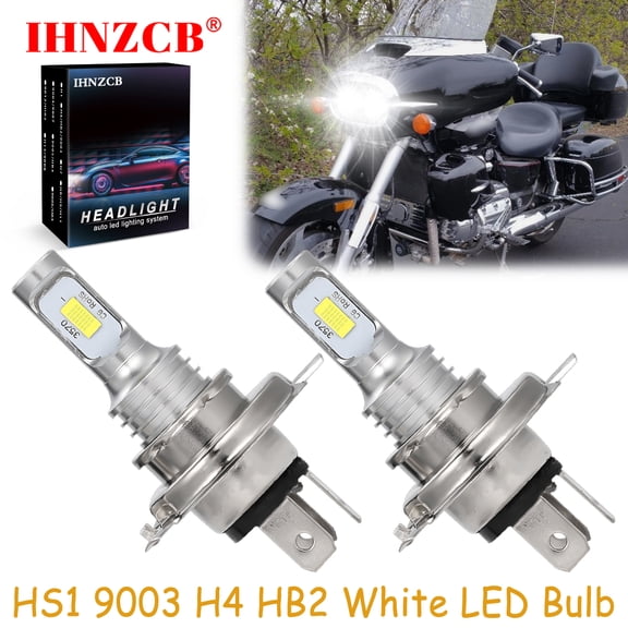IHNZCB for Honda Valkyrie GL1500C/CD GL1500CF GL1500CT - 2X HS1 9003 H4 HB2 LED Headlights Bulb 50W White YTB,Motorcycle Light,Y47