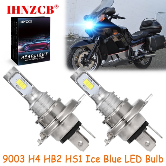 IHNZCB for Kawasaki Concours ZG1000/A Concours 14 - 2X HS1 9003 H4 HB2 LED Headlights Bulb 55W Ice Blue YTL,Motorcycle Light,Y47