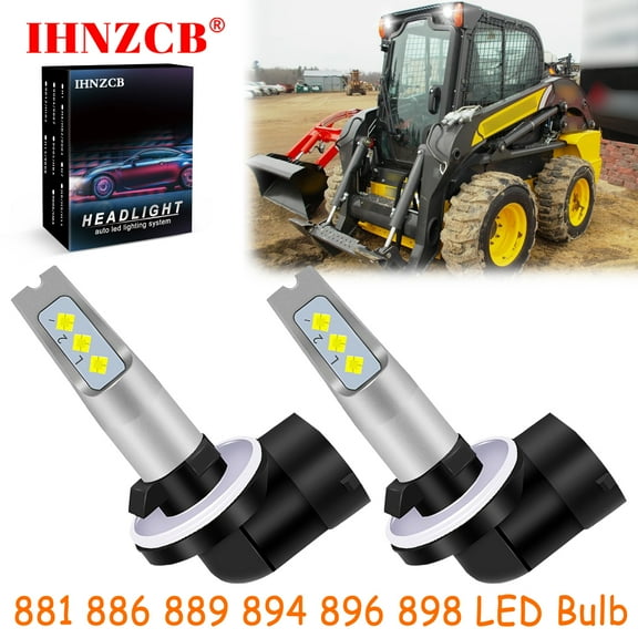 IHNZCB for New Holland Skid Steer Tc21d Tc25 Tc25d Tractor / Lawn Mower LED Headlights Bulb High Low Beam 881 889 White,Y49