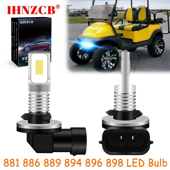 IHNZCB for Precedent Club Car Ds 1999 2004 Cart Replace Tractor / Lawn Mower LED Headlights Bulb 881 886 889 894 896 898 Ice Blue,Y51