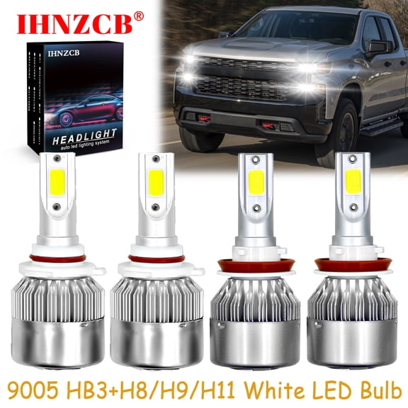 IHNZCB for Silverado 1500 Wt Custom 2019-2021 Led Headlights Bulb High Low Beam,9005+H11,C6,Y09