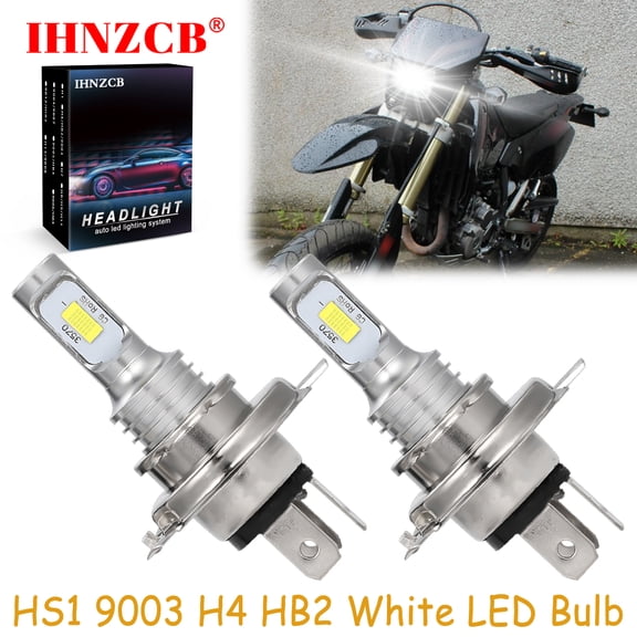 IHNZCB for Suzuki DRZ400 DR650S DR650SE - 2X HS1 9003 H4 HB2 LED Headlights Bulb 50W White YTB,Motorcycle Light,Y86