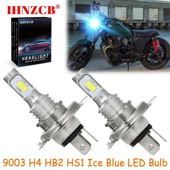 IHNZCB for Yamaha Seca XJ600S XJ650L XJ650R XJ750R XJ900R XV920R - 2X HS1 9003 H4 HB2 LED Headlights Bulb 55W Ice Blue YTL,Motorcycle Light,Y100