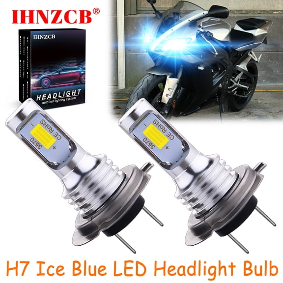 IHNZCB for Yamaha YZF R1 R3 R6 R6S 2X H7 LED Headlights Bulb 55W Ice Blue YTL,Motorcycle Light,Y30