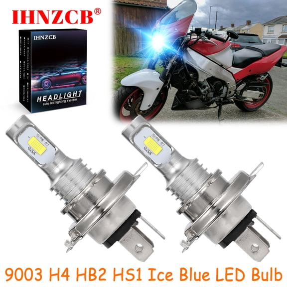 IHNZCB for Yamaha YZF600R YZF750R YZF1000R - 2X HS1 9003 H4 HB2 LED Headlights Bulb 55W Ice Blue YTL,Motorcycle Light,Y115