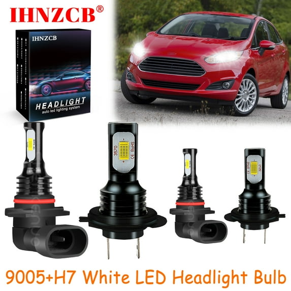 IHNZCB for ford Fiesta 2011-2019 White Led Headlights Bulb High Low Beam,9005+H7,HKB,Y01
